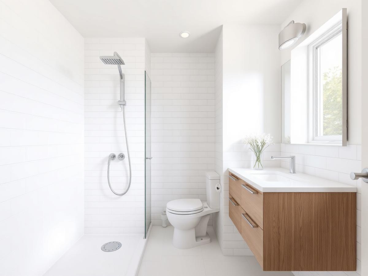 Completed bathroom remodel plumbing in a Bellflower residence